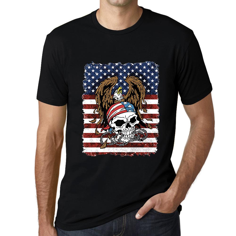 Ultrabasic Grafisch heren T-shirt - American Eagle - USA Skull Shirt voor heren XS zwart