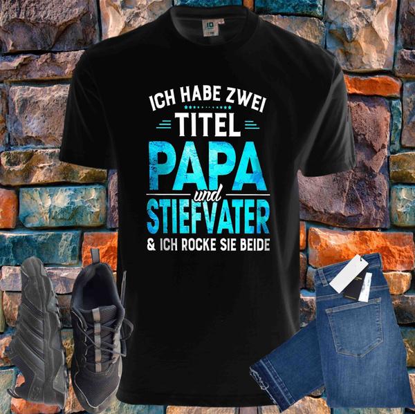 Shirtbude vader en stiefvader vaderdag verjaardag print tshirt XS