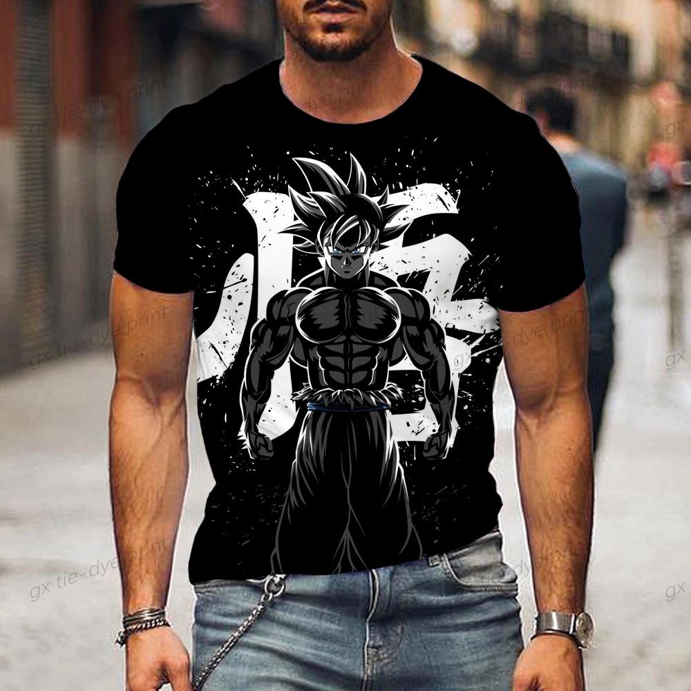 ETST 011 2024 Dragon Ball Z Oversized Men T Shirt Men's T-shirt Trend Goku Children's Vegeta Clothing Short Sleeve S