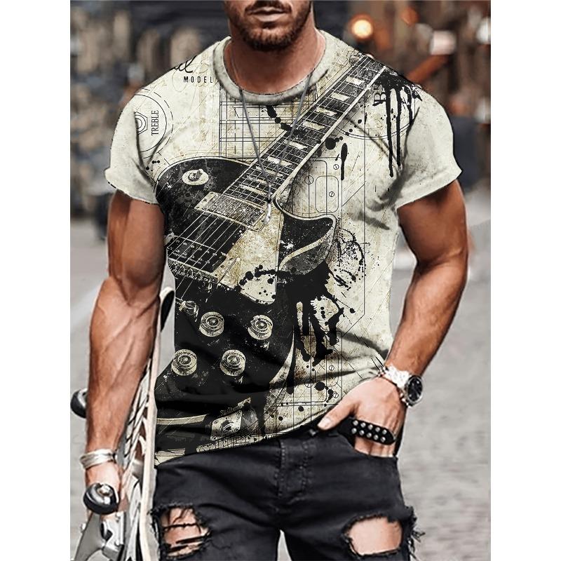 ETST WENDY 05 Instrumenten Gitaar 3D Geprint T-shirt Mannen Vrouwen Mode Korte Mouw T-shirt Kinderen Hip Hop Tops Tees Oversized Mode Zomer Top S