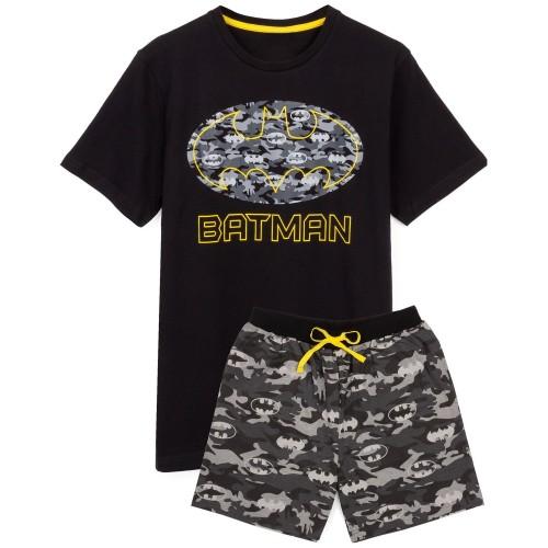 Batman herenlogo Camo korte pyjamaset L grijs/zwart