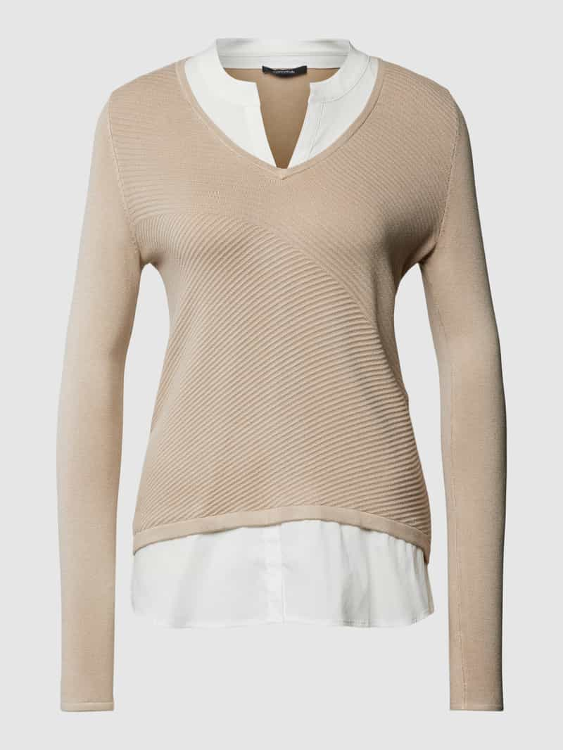 Comma Gebreide pullover met dubbele-laagjeslook