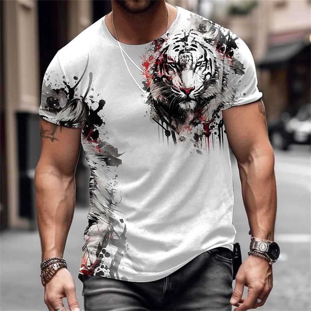 ETST WENDY 005 2024 T-shirts Dier 3d Print Tijger Retro Mode Mannen T-shirt Zomer Korte Mouwen Casual Straat T-shirt Top herenkleding M