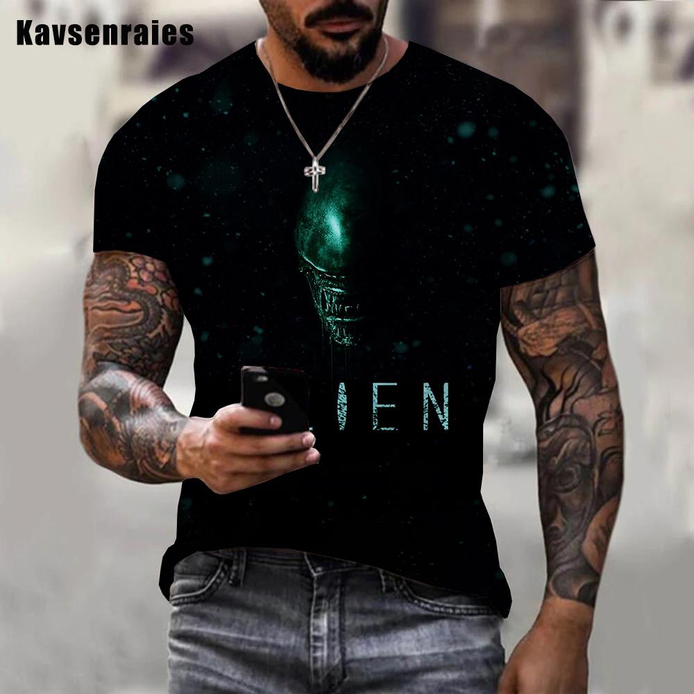 ETST 07 Alien 3D Gedrukt T-shirt Unisex Zomer Mode Casual Stijl T-shirt Jongens Meisjes Hip Hop Harajuku Streetwear Oversized Tops S