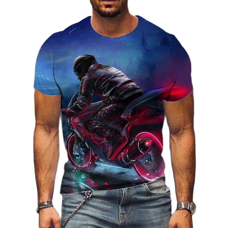 ETST WENDY 05 Fashion Cool 3D Motorfiets grafische t-shirts Zomer Casual Trend Mannen Hip Hop harajuku Streetwear Leisure Persoonlijkheid O-hals Tees S