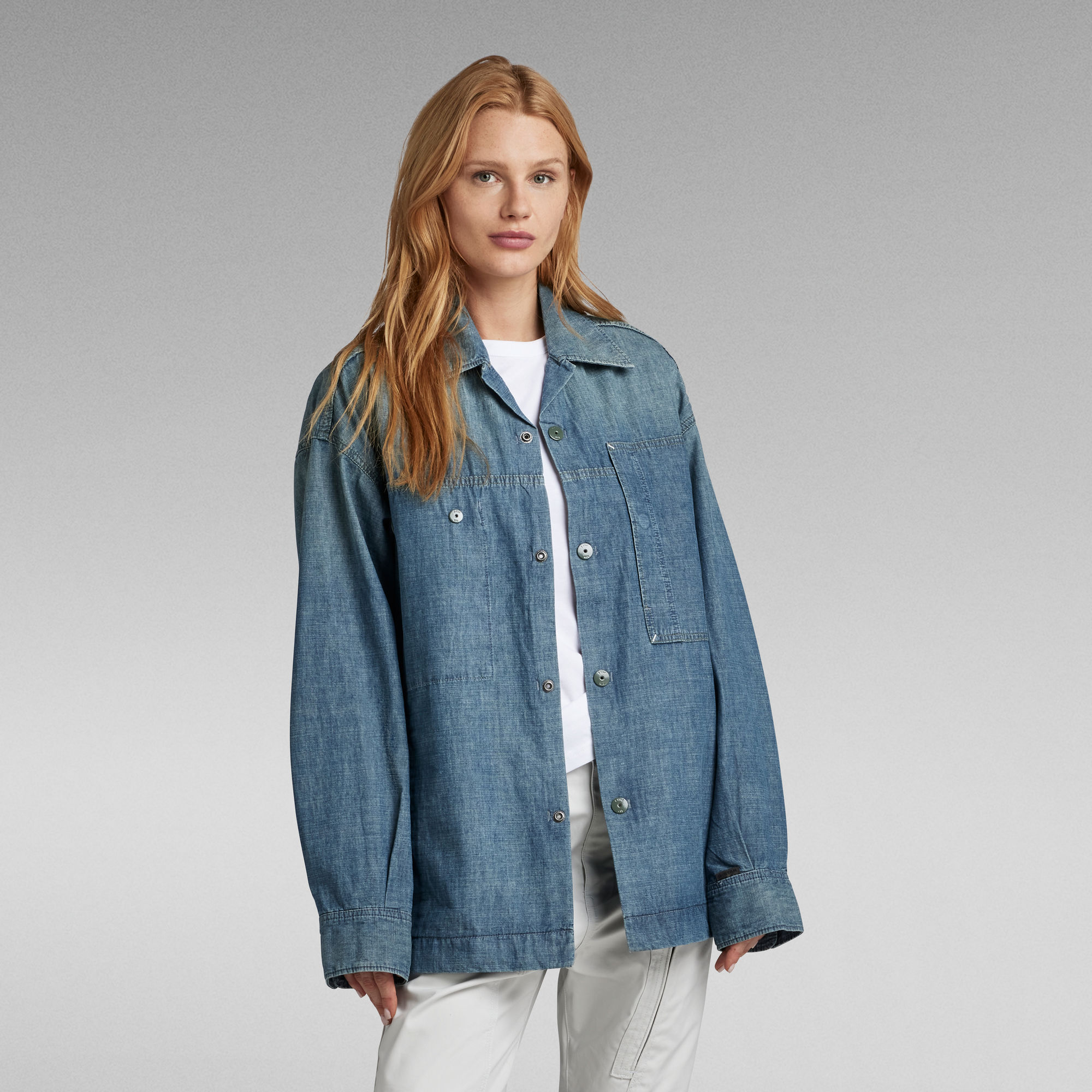 G-Star RAW Oversized Loose Shirt - Midden blauw - Dames