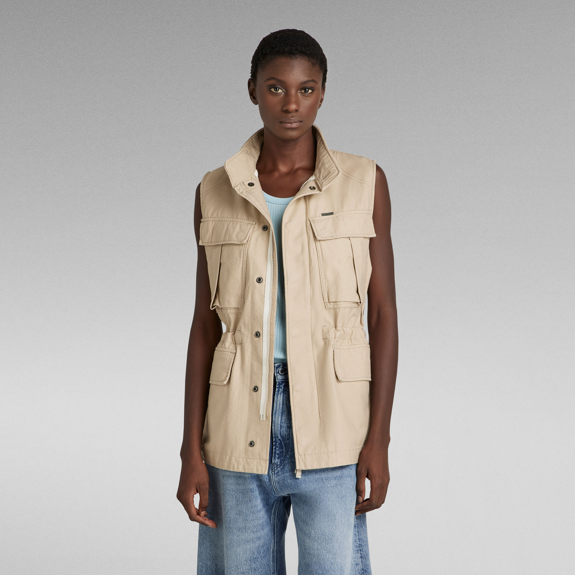 G-Star RAW Mouwloos Field Overshirt - Beige - Dames