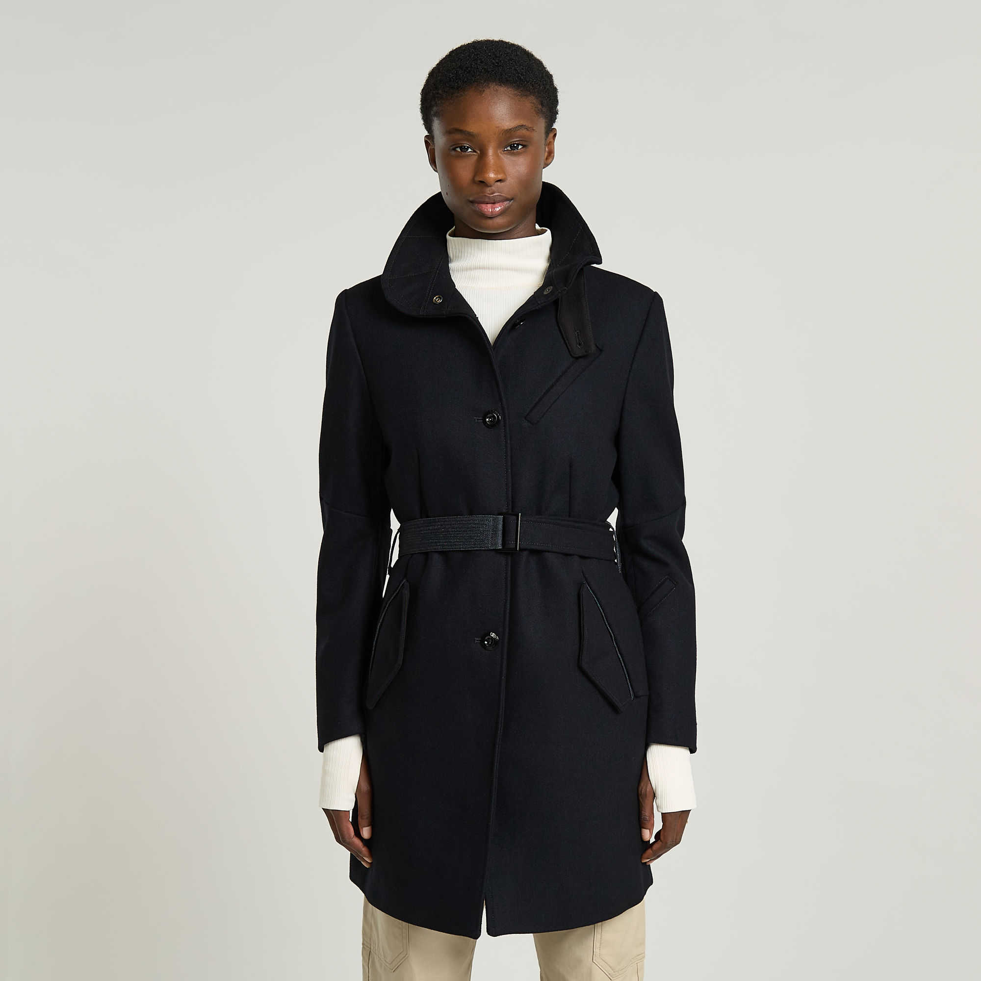 G-Star RAW Empral Wool Trenchcoat - Donkerblauw - Dames