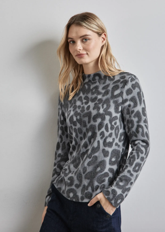 Street One Trui Soft Printed Turtle Nec