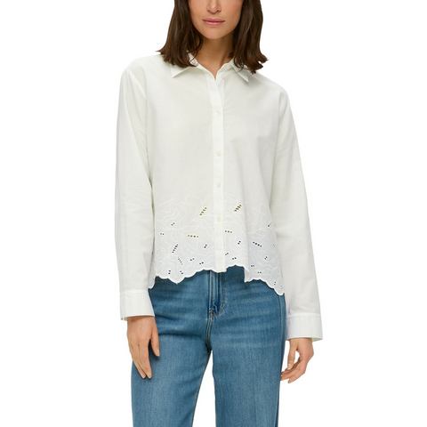 S.Oliver Blouse met lange mouwen met broderie anglaise - haakpaspel