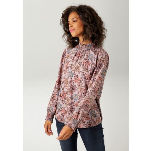 Aniston CASUAL Blouse zonder sluiting met fantasierijke bloemenprint - elk stuk is uniek