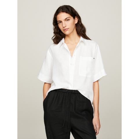 Tommy Hilfiger Blouse met korte mouwen LINEN SS SHIRT