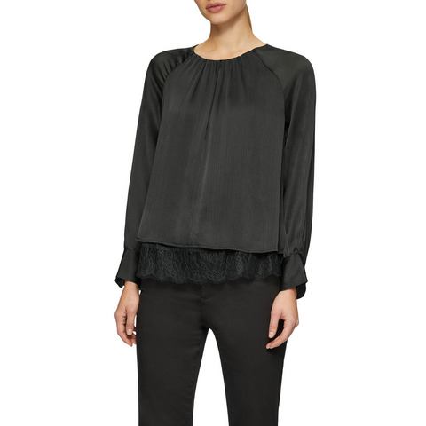 S.Oliver BLACK LABEL Blouse met lange mouwen met lichte ribstructuur