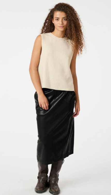 Neo Noir Nettie Faux Leather Skirt