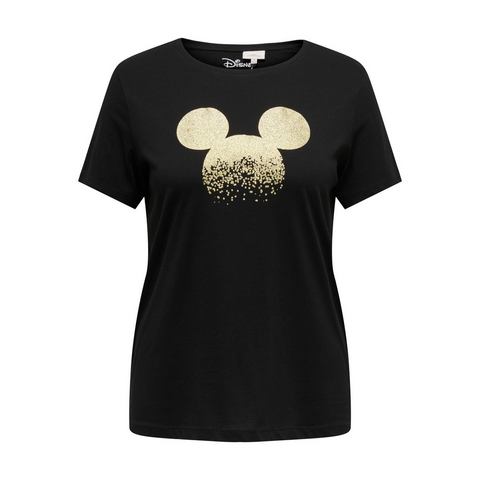 ONLY CARMAKOMA Shirt met korte mouwen CARMICKEY GLITTER LIFE SS REG TEE LCS