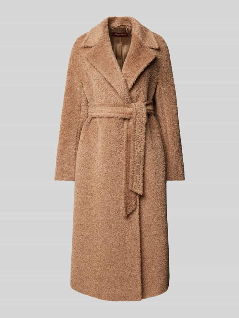 Max Mara Studio Lange jas met riem, model 'NILO'