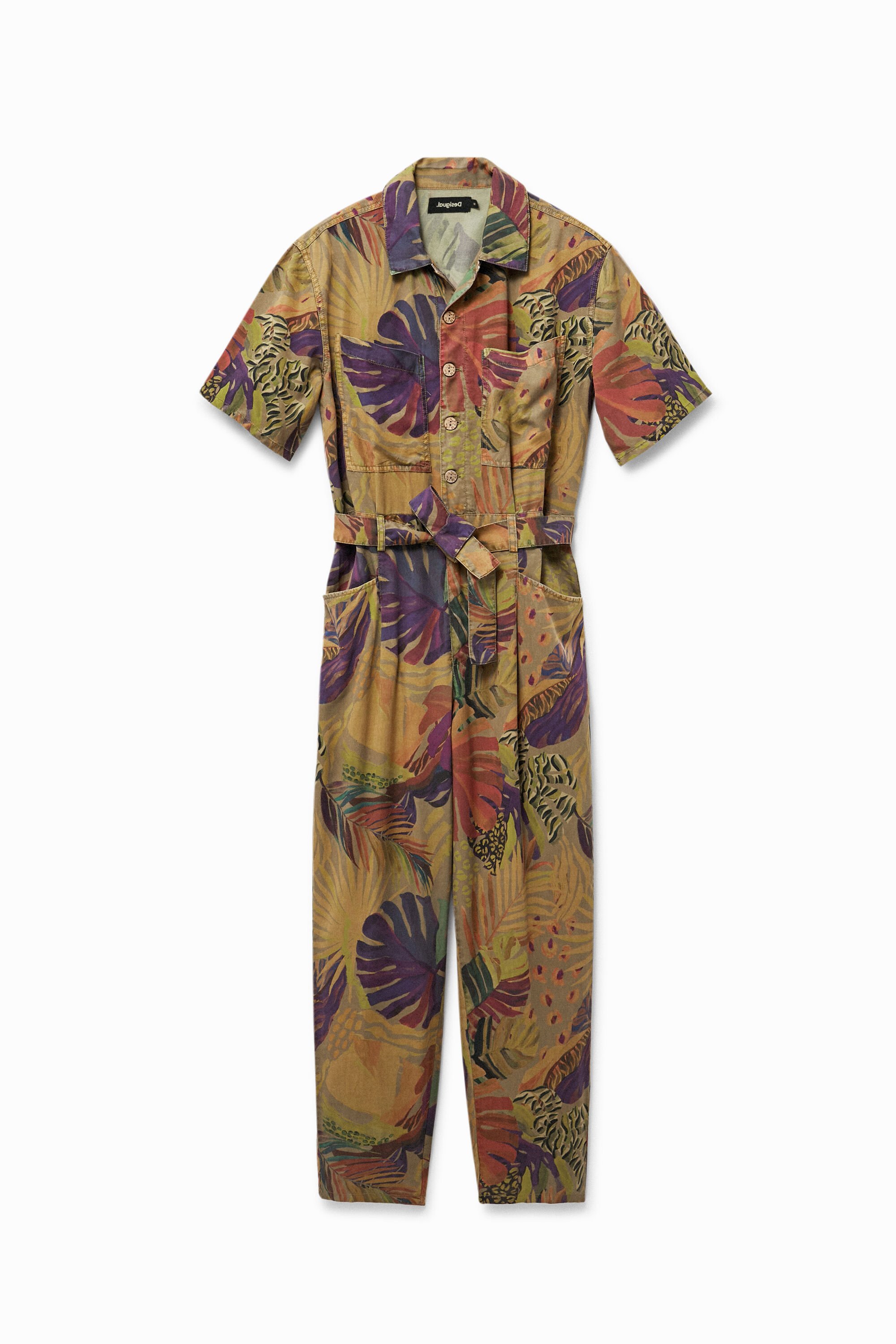 Desigual Tencel ™ jumpsuit met camoflower - GREEN