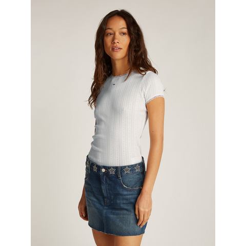 TOMMY JEANS T-shirt TJW SLIM POINTELLE RIB TEE