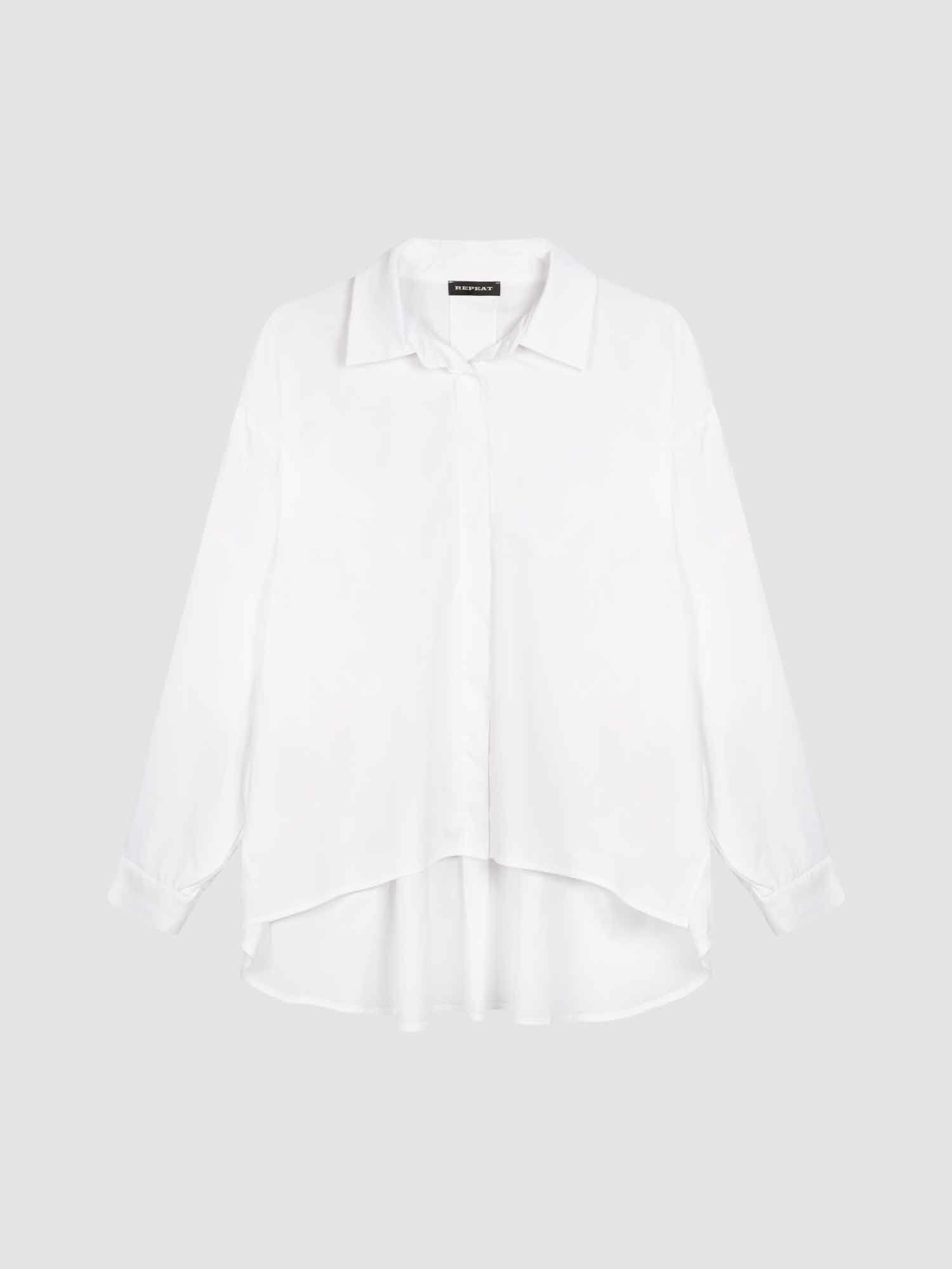 REPEAT cashmere Popeline blouse met splitjes