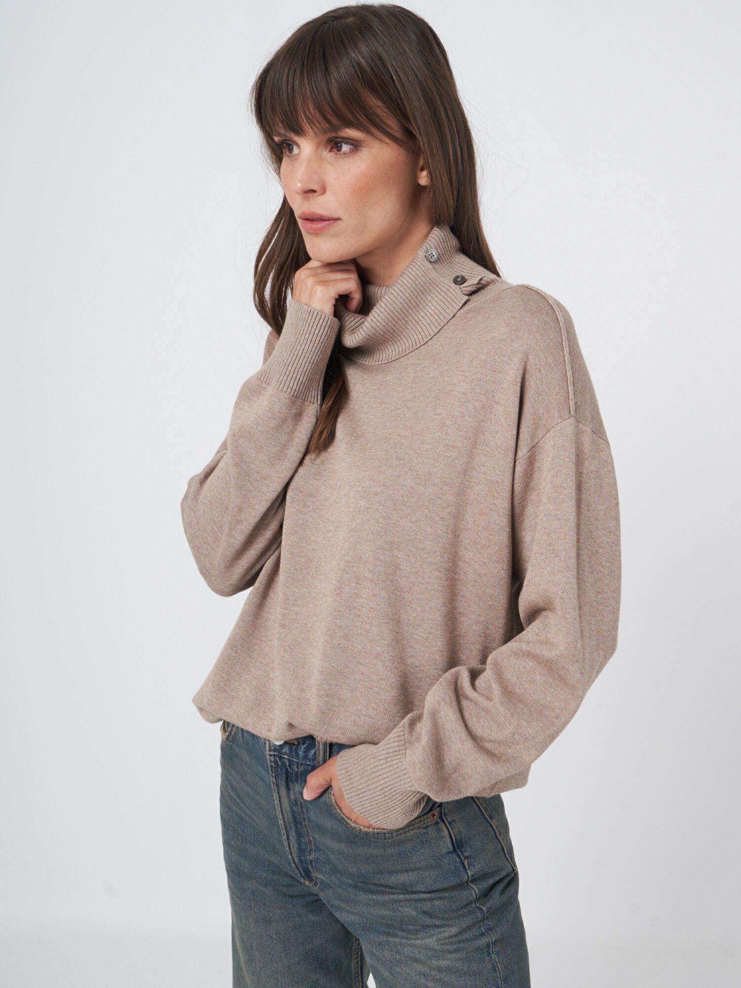 REPEAT cashmere Coltrui van katoenmix