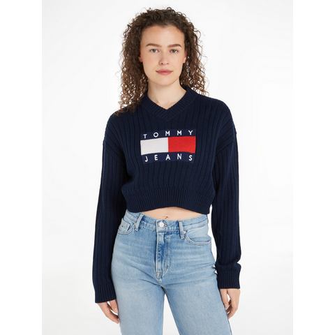 TOMMY JEANS Gebreide trui TJW VNCK CENTER FLAG SWEATER EXT