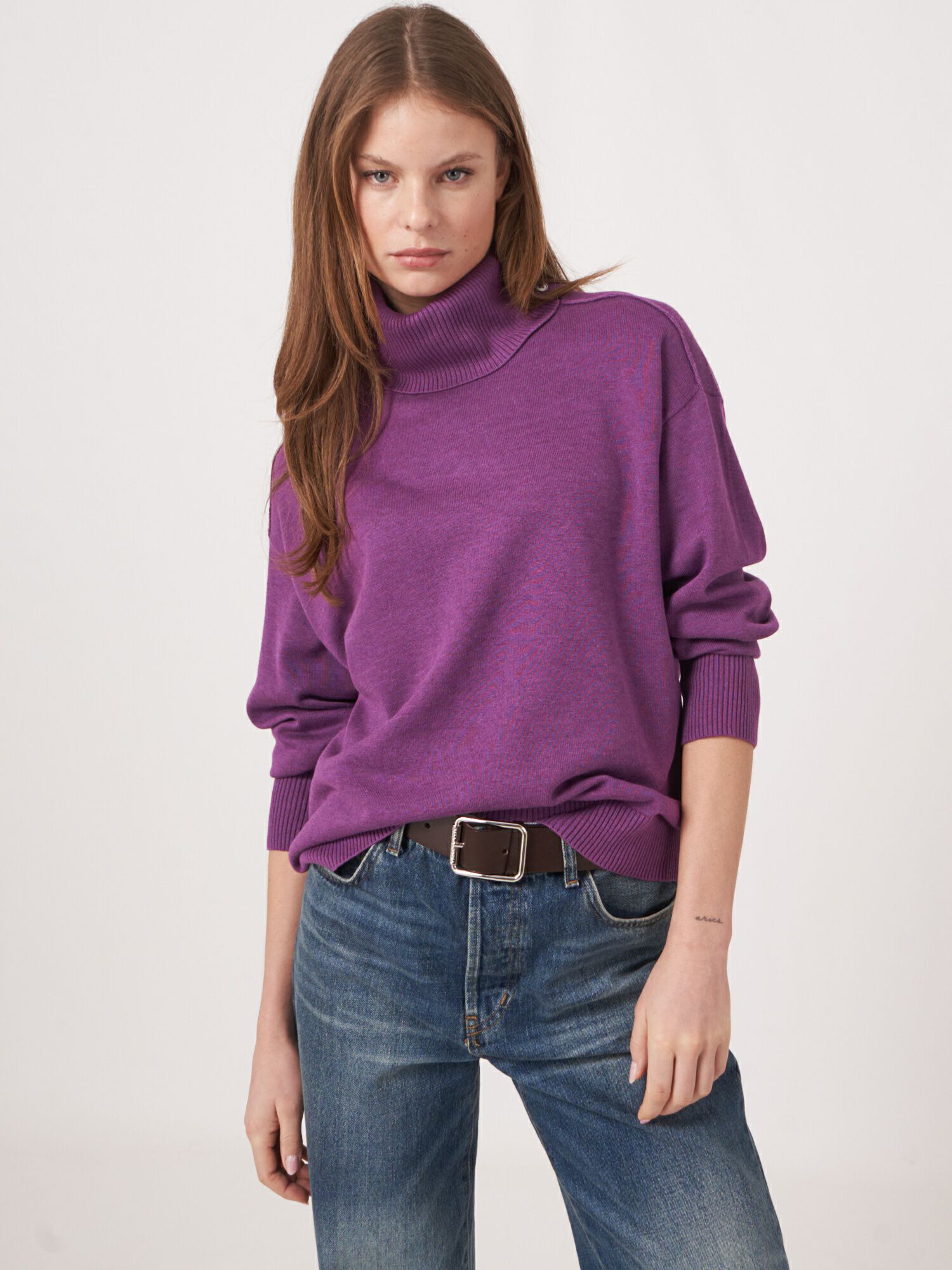 REPEAT cashmere Coltrui van katoenmix