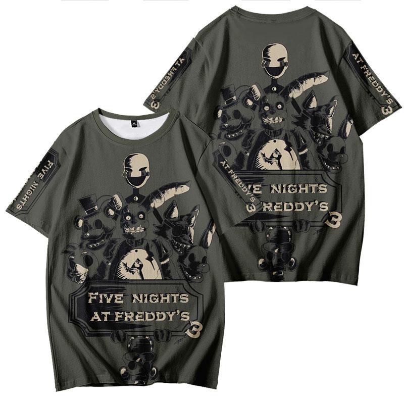 TOP COOL FASHION T-shirt voor Mannen Zomer Kleding Fitness Vijf Nachten Op Freddy's O Hals Anime Man T-shirt voor Mannelijke oversized Nieuwe Mannen T-shirts Tops XS