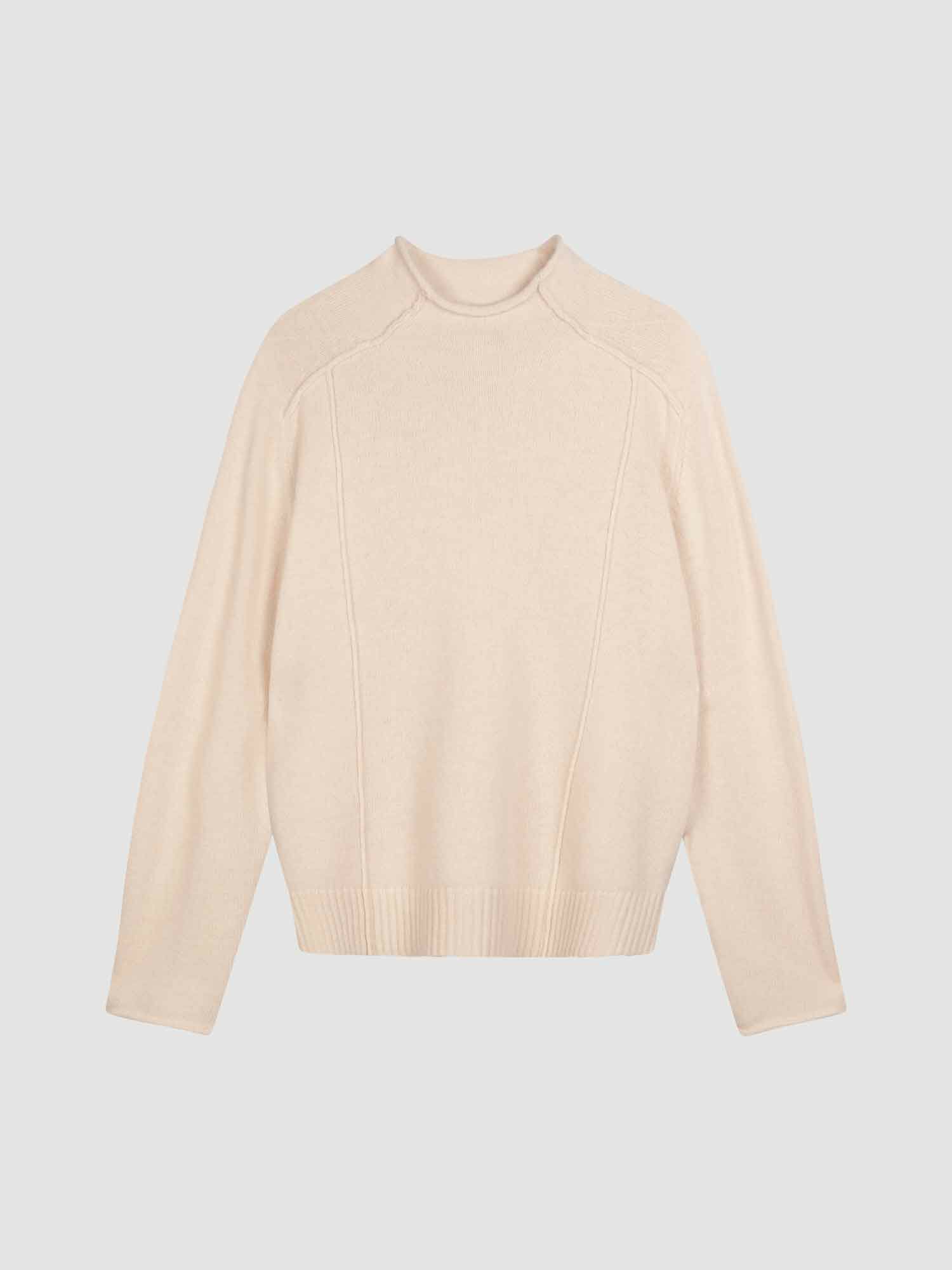 REPEAT cashmere Wollen trui met zicthbare naden