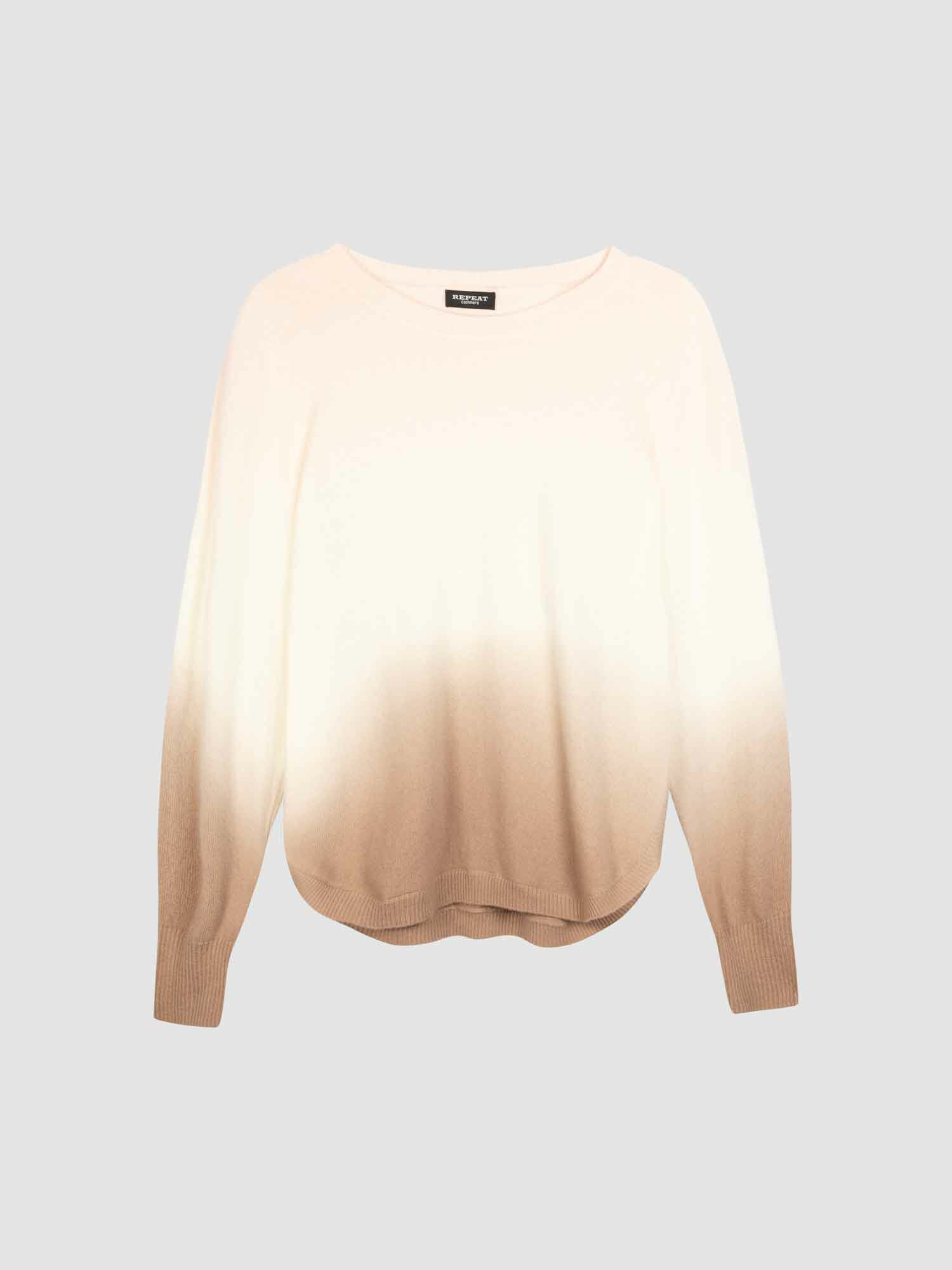 REPEAT cashmere Tie-dye cashmere trui met ronde zoom