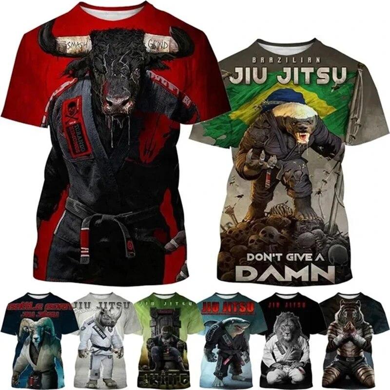 ETST WENDY 005 Nieuwe BJJ Dier T-shirt heren Jiu-Jitsu Liefhebbers Cool Fashion Korte mouwen T-shirt Harajuku Stijl streetwear Top 3D Print T-shirt XL