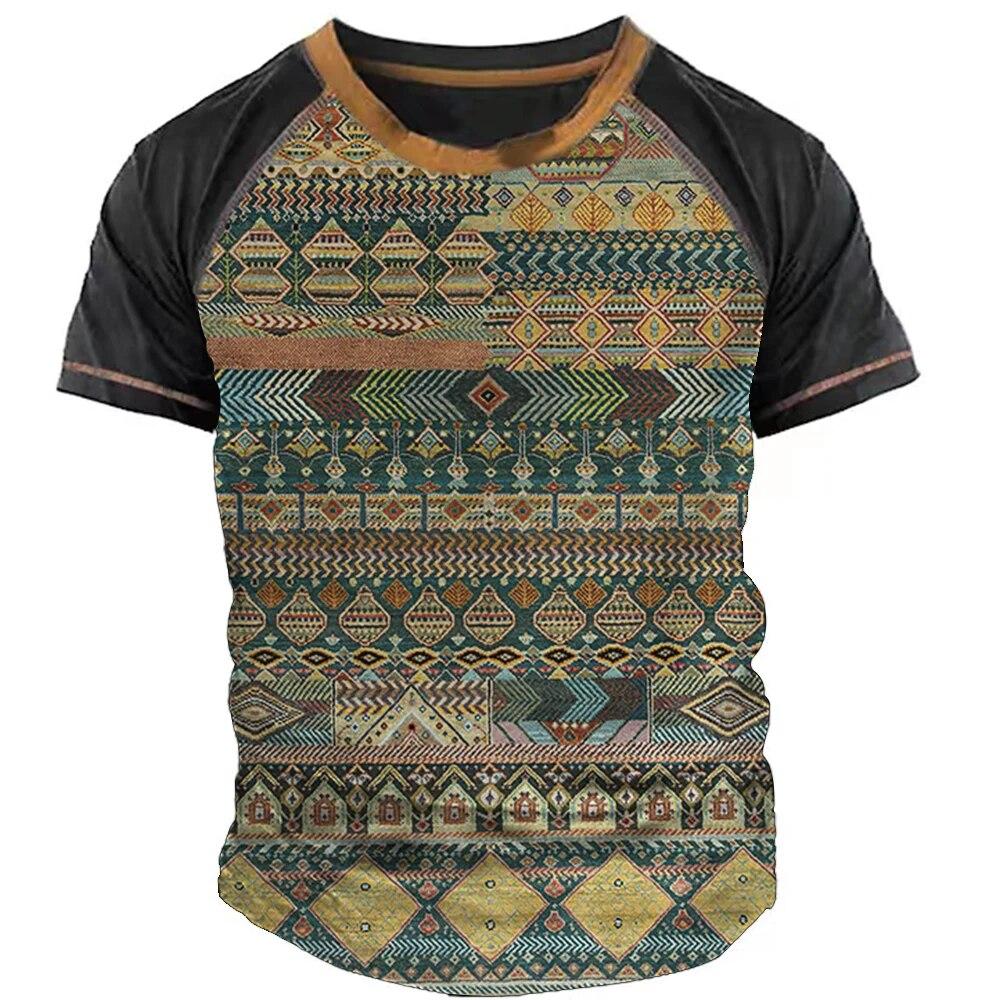 Bobby 2 Vintage T-shirt Voor Mannen 3d Patchwork Print T-shirt Oversized Casual Korte Mouwen Zomer Streetwear Man Kleding O-hals Tees Top L