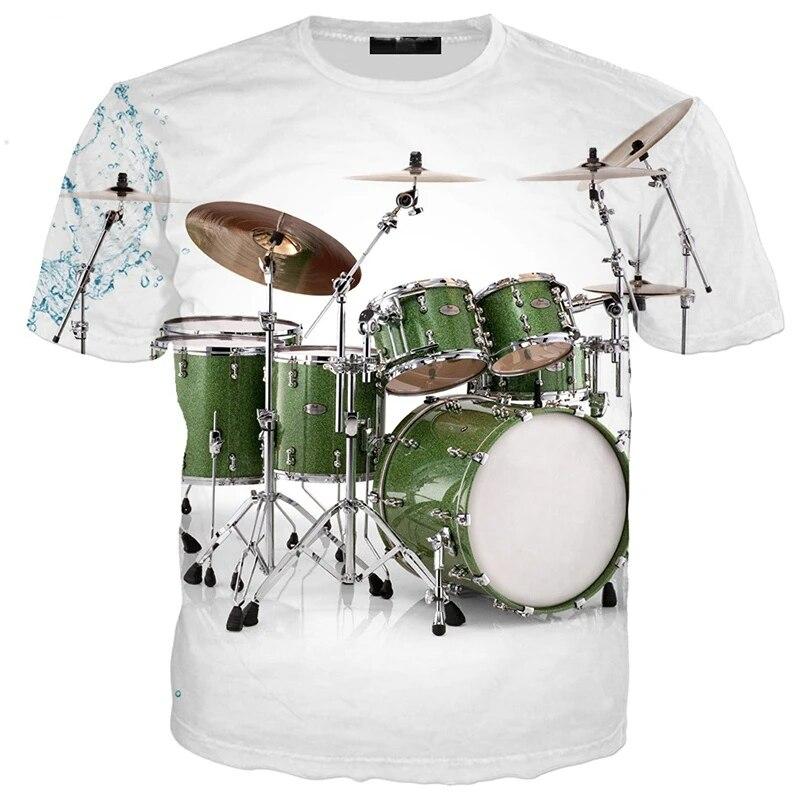 Xin nan zhuang Elektronische drum muziekinstrument rockmuziekstijl hiphop tops zomer modetrend sneldrogend 3d bedrukte korte mouw 6XL