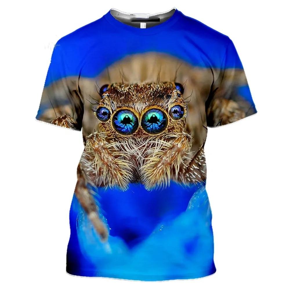 Bobby 2 Grappig Dier Spider 3D Print Zomer mannen O-hals T-shirt Casual Korte Mouw Oversized Trui Mode Streetwear Mannen Kleding 5XL