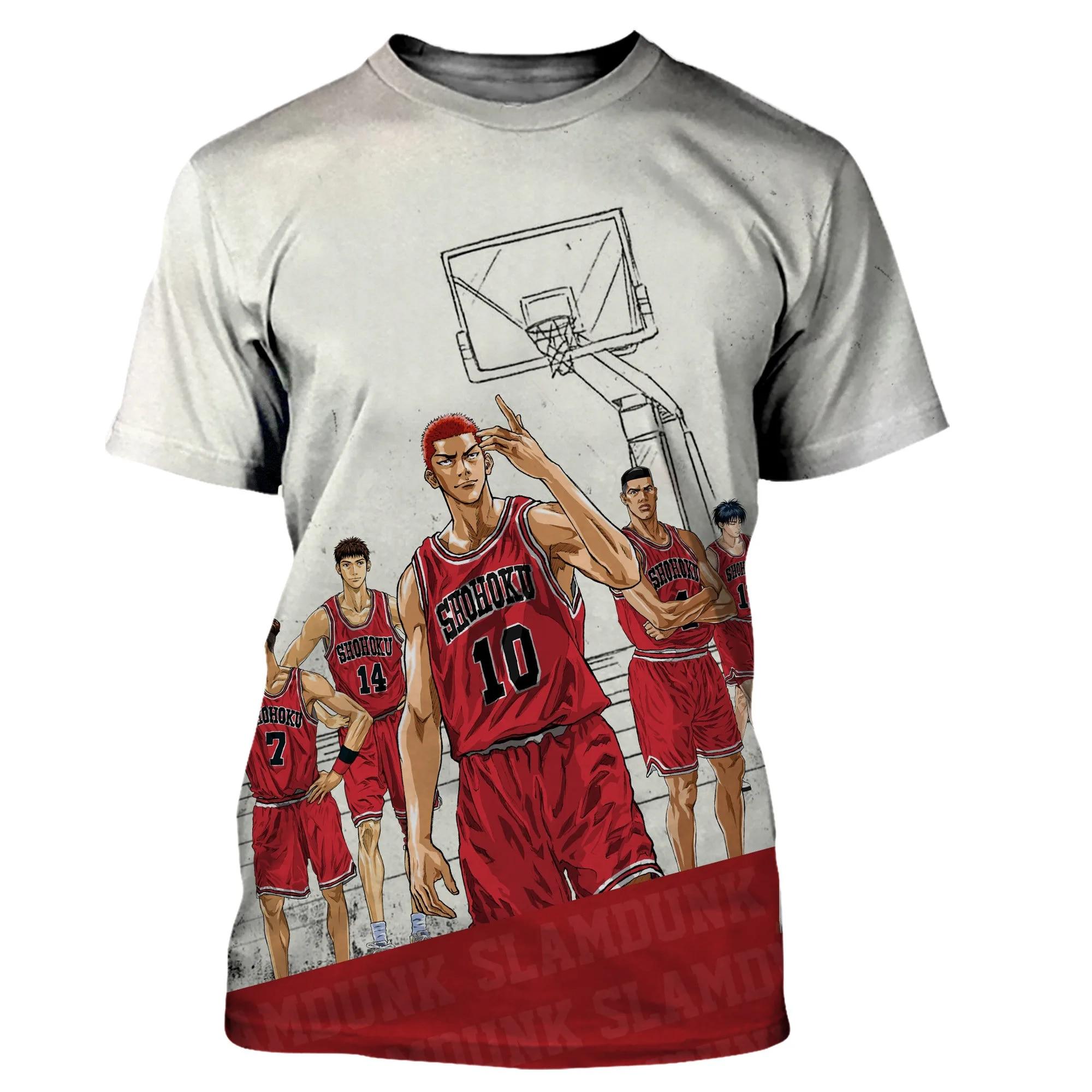 TIP723 Anime Slam Dunk 3D Gedrukte T-shirt Mannen Vrouwen Basketbal Straat Sport Casual Plus Size Harajuku Kids T-shirts 6XL