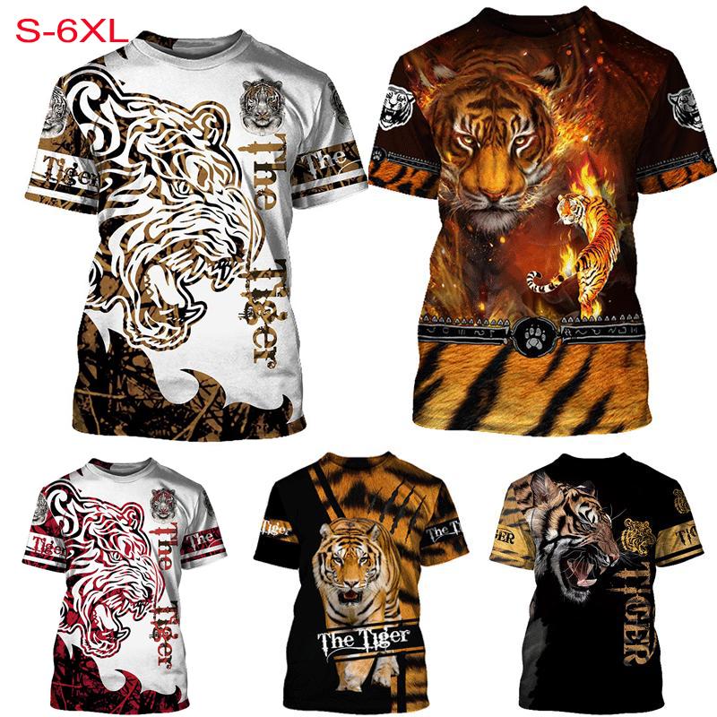 WowClassic 3D Dieren T-shirt Man Tijger Afdrukken Tee Shirts Grappige Hip Hop Mannen Vrouwen Casual Top S