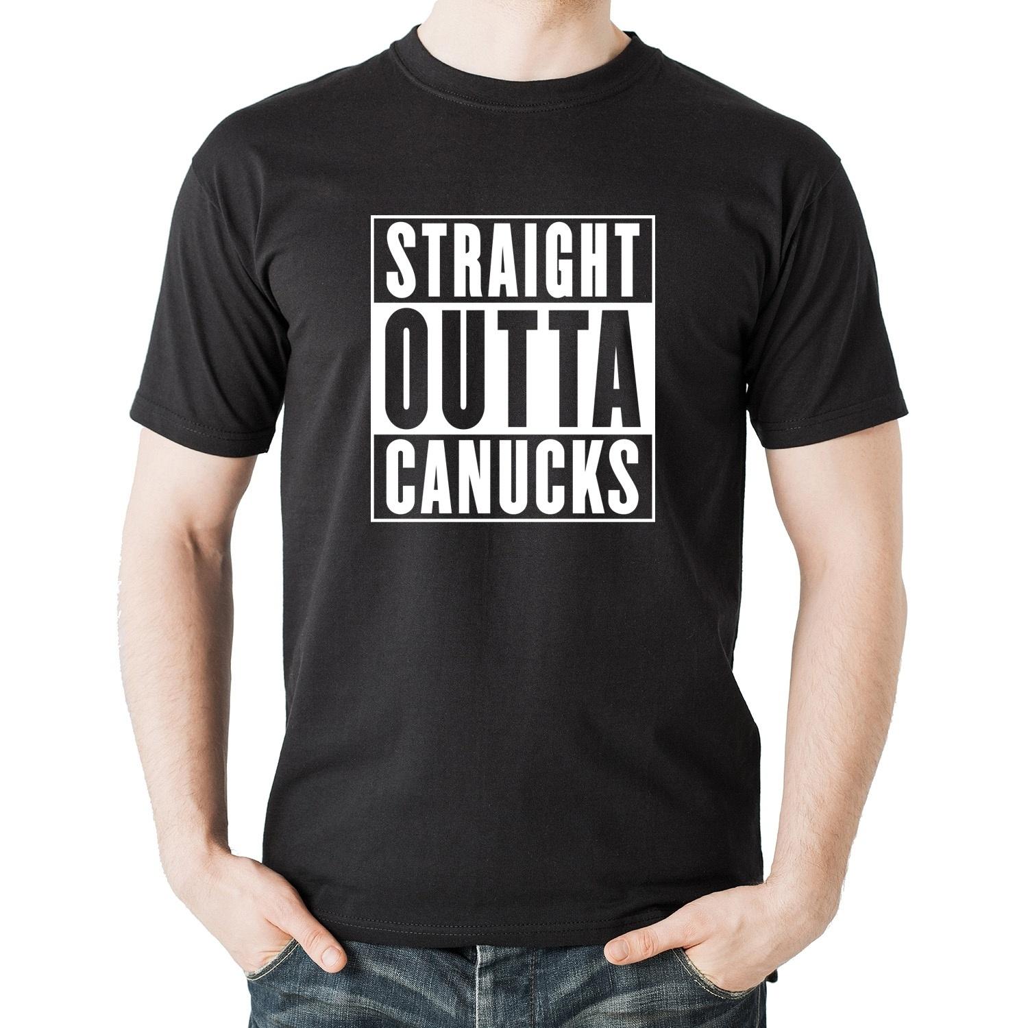 91140100MA0LT6NU2A Wit designprint Straight Outta Canucks Nhl ijshockey unisex T-shirt S