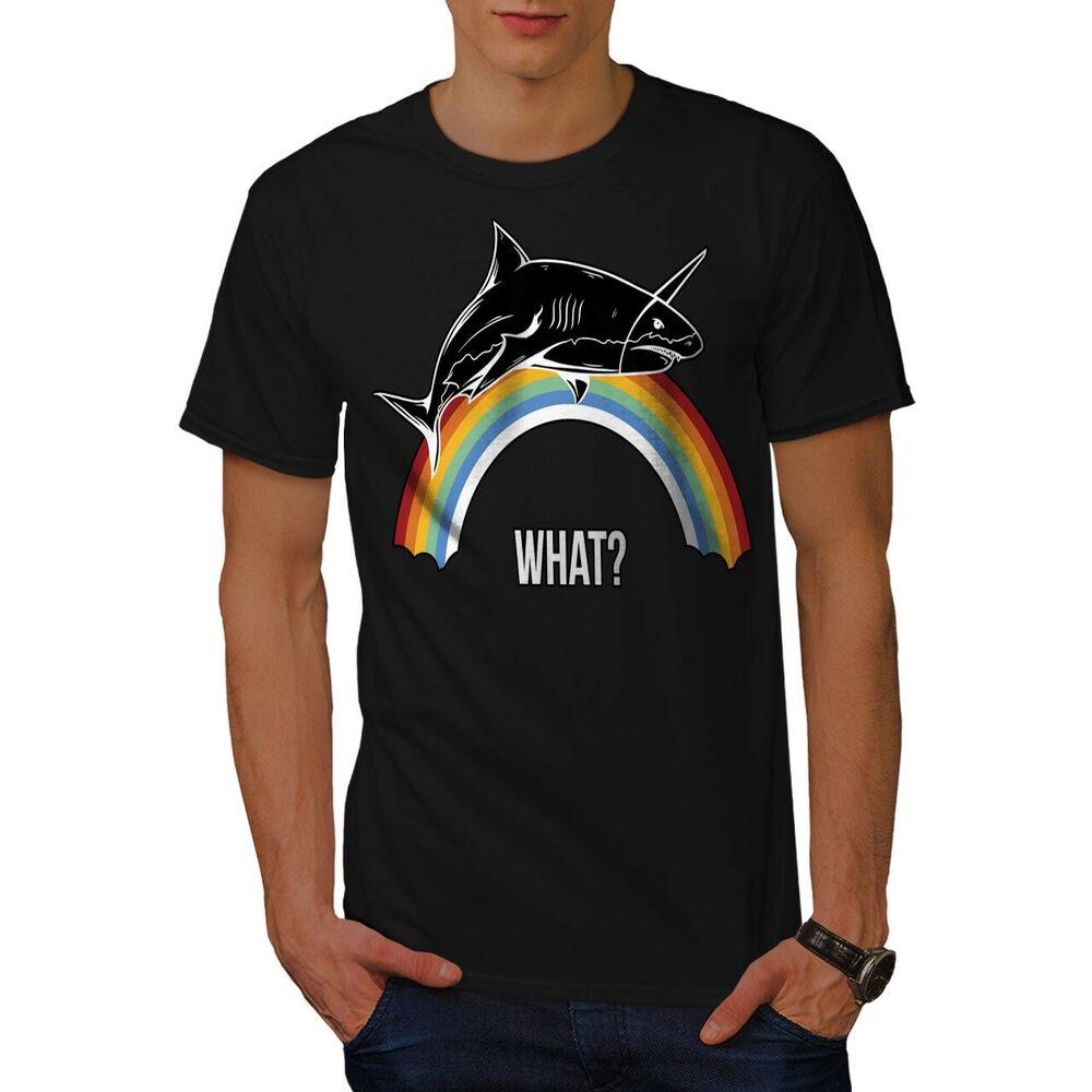 91140100MA0LT6NU2A 202O Shark Rainbow Cool Unisex T-shirt Vissen Grafisch Ontwerp Gedrukt T-shirt S