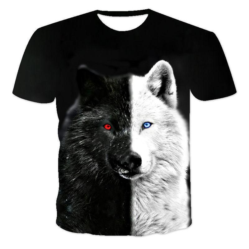 WowClassic Zomermode Digitaal printen T-shirt Starry Wolf 3D Tops Jongens Meisjes Casual sport 3D T-shirts met korte mouwen S