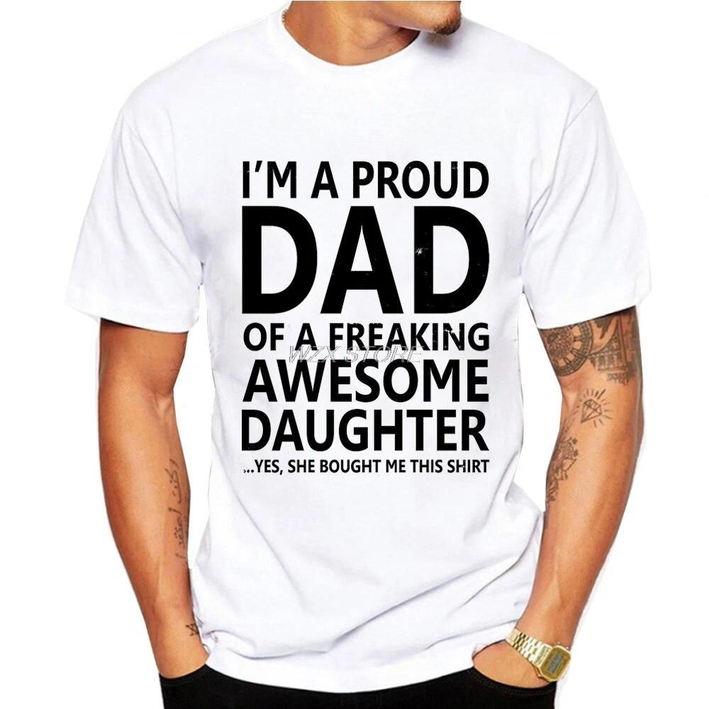 YSM Cotton Tshirt Vaderdagcadeau T-shirt mannen Super Papa Dad Grappig T-shirt Beste hond Papa tshirt XS wit