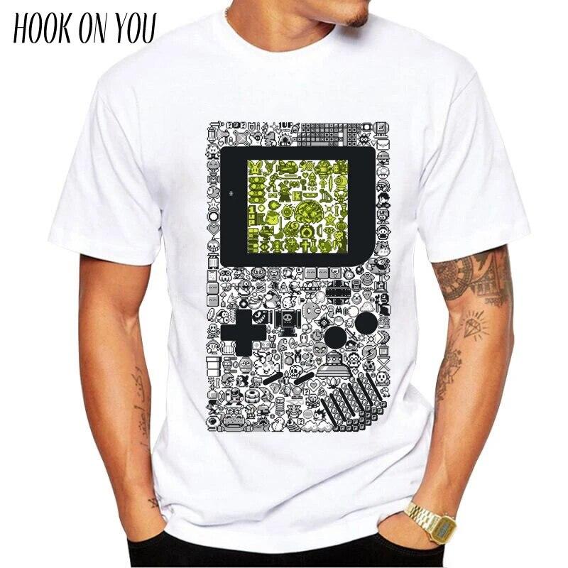 YSM Cotton Tshirt Herenmode T-shirt Hipster bedrukte T-shirts met korte mouwen Tops Super Mario periodiek systeem XS wit