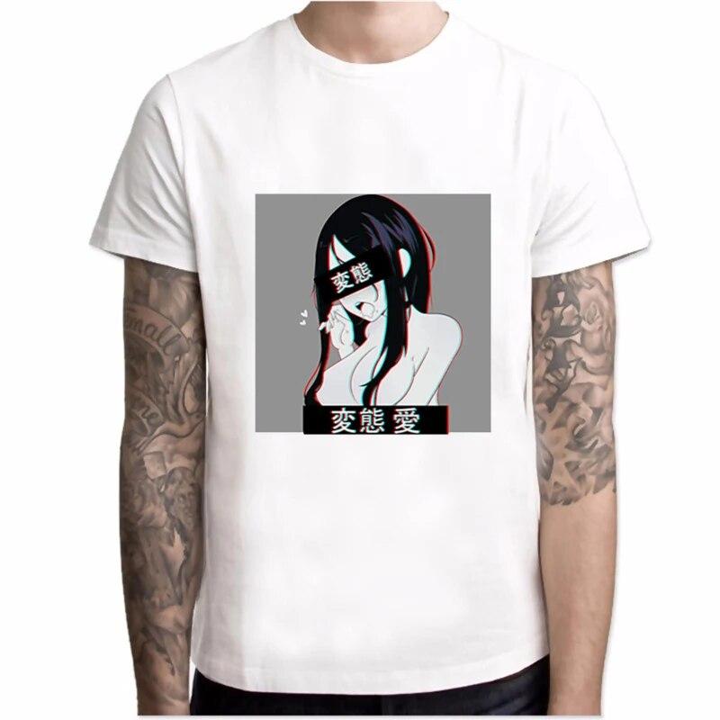 YSM Cotton Tshirt T-shirt Mannen Onzedelijk Hentai Japanse Otaku Sexy Mode Tees Tops StreetWear Tumblr Esthetische T XS wit