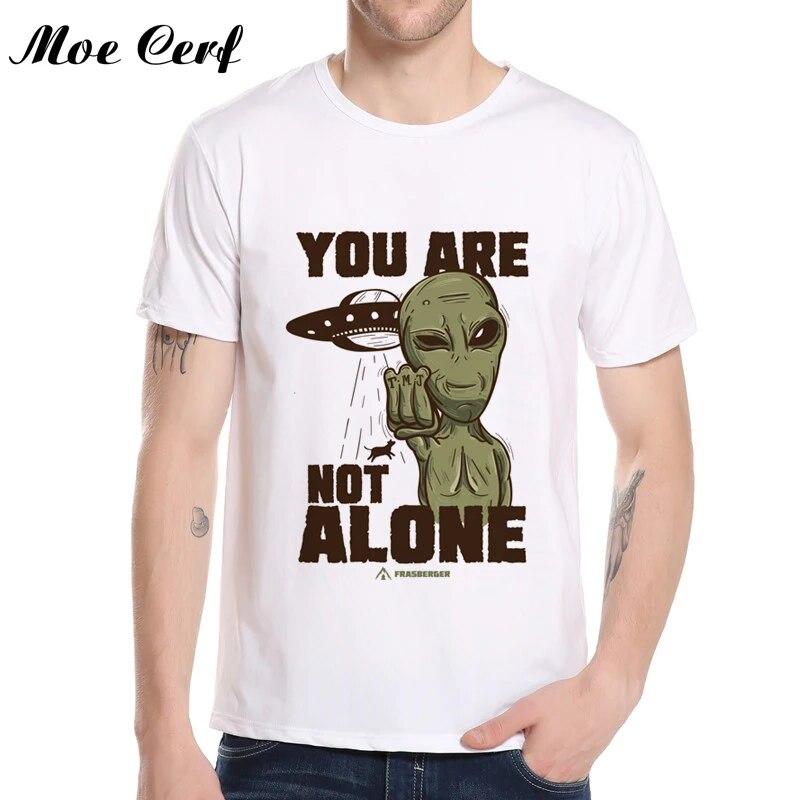 YSM Cotton Tshirt Fashion Alien T-shirt je bent niet de enige brief mannen tops Harajuku Tieners T-shirts Tops XS wit