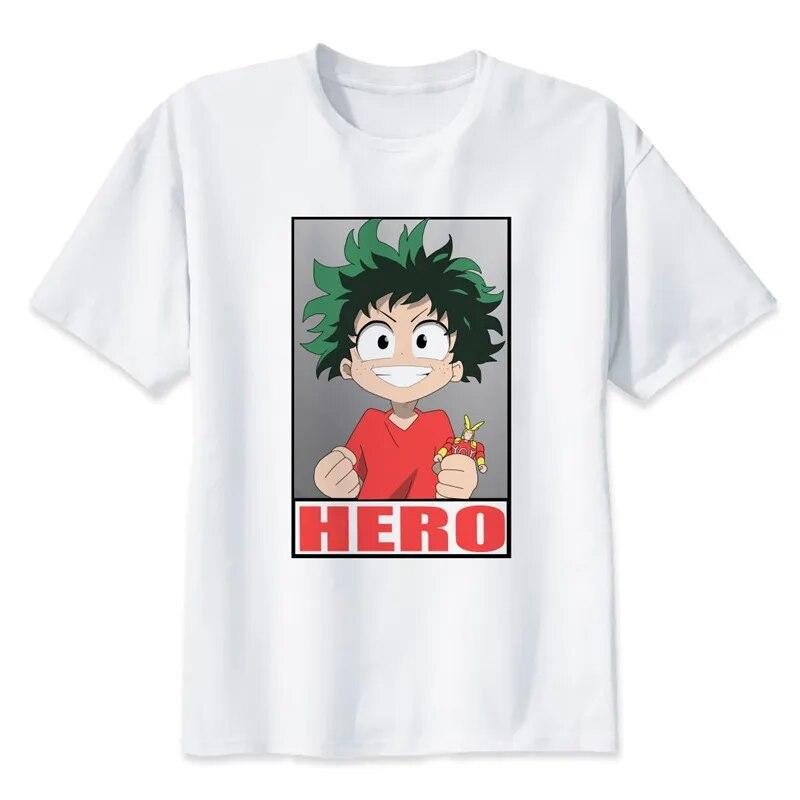 YSM Cotton Tshirt mannen T-shirt mijn held academia tshirt streetwear harajuku mannen kleding T-shirt grappig shirt XS wit