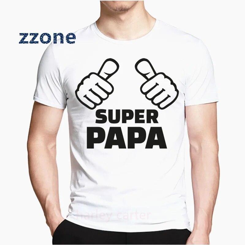 YSM Cotton Tshirt Man Vaderdagcadeau T-shirt Mannen Rock Super Dad Tops Tees Mode Zomer pop XL wit