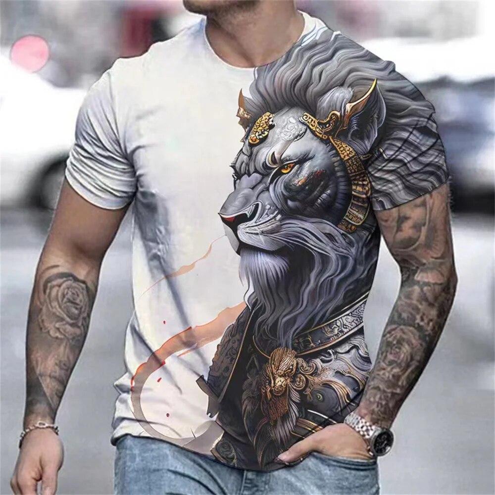 Bobby 2 Vintage Animal Tops Heren T-shirt Nieuwe Zomer Korte Mouwen Leeuw Oude Tijger Wolf 3d Print Harajuku T-shirt Vakantie casual Kleding S