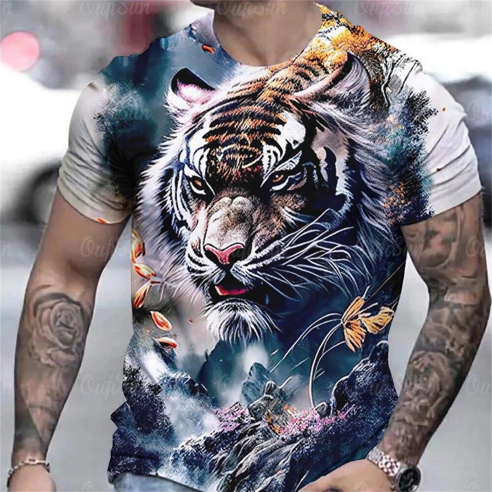 ETST WENDY 05 Dieren T-shirt voor mannen 3D Tijger bedrukte mode heren Street Designer korte mouwen Harajuku sweatshirt losse oversized T-shirts M