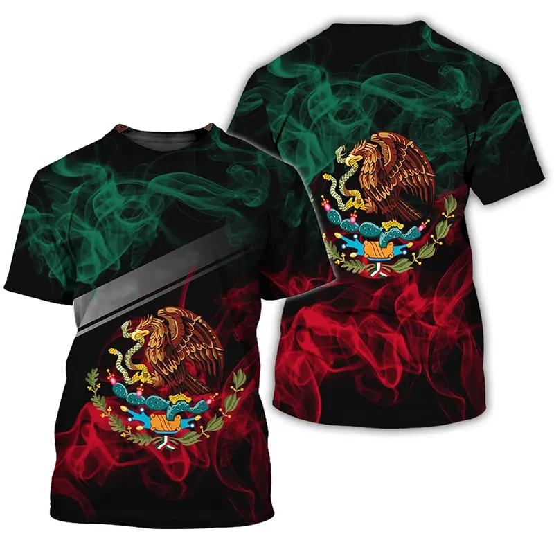 ETST 07 Mexico Vlag 3D Print T-shirts Zomer Mexicaanse Mannen Vrouw Korte Mouw Mode Tees Streetwear Harajuku T-shirt Kinderen Tops Kleding M