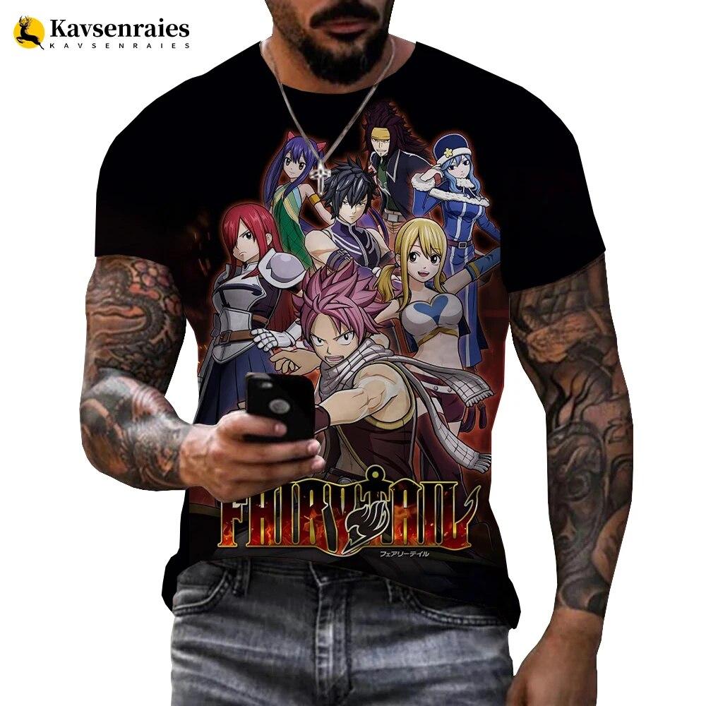 Baibao QIQI Fairy Tail T-shirts Mannen/vrouwen 3D Fairy Tail Gedrukt T-shirt Casual Harajuku Tee Shirts Cool Losse Streetwear Oversized tops 6XL XXS