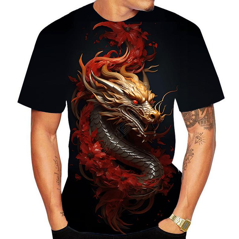 ForYourBeauty Dragon Animal 3D Print T-shirt Lente Zomer Tee Vrouwen Mannen Kleding Plus Size O Hals Korte Mouw Losse Tops ademende Koppels Shirts S