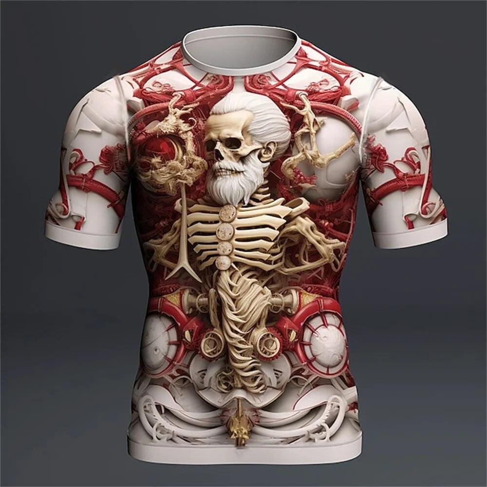 ETST WENDY 005 Mannen T-shirt 3d Print Schedel T-shirt Korte Mouwen Oversized Streetwear Tees Zomer Casual Nieuwe Mode mannen O hals Top Trui 5XL